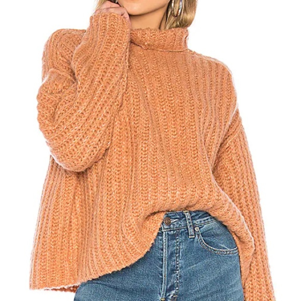 NWT Free people Fluffy Fox Sweater in Papaya